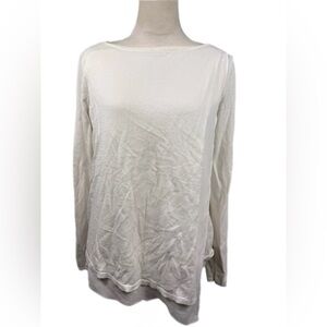 White House Black Market white Long Sleeve Top with sweater under size XL